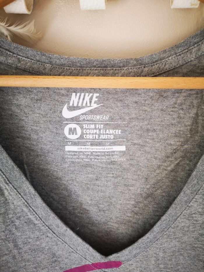 Tee shirt top haut nike gris col v - photo numéro 4