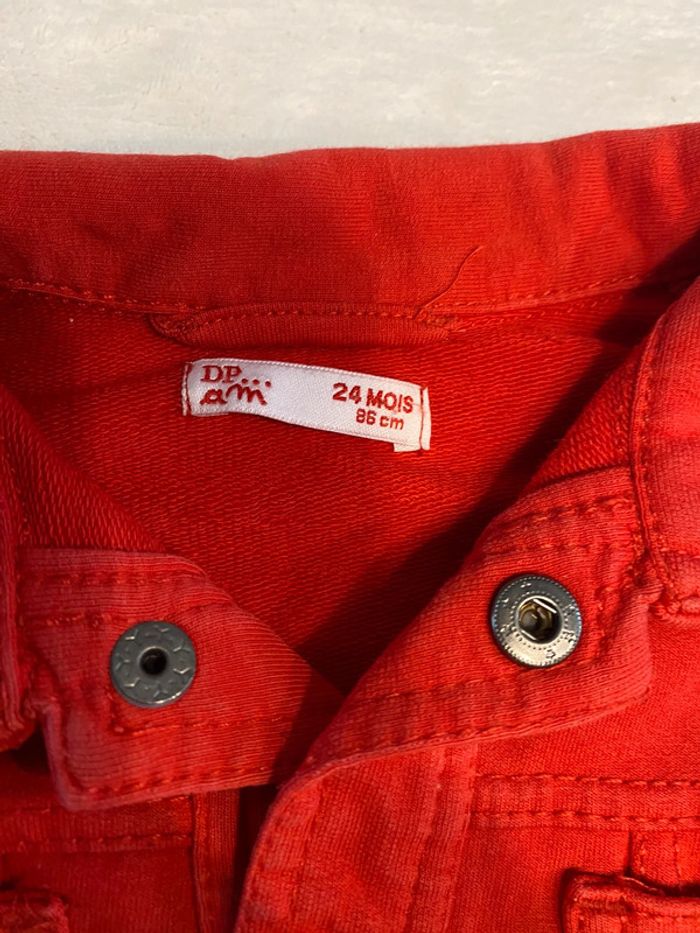 Très belle veste style jeans rouge 2 ans dpam - photo numéro 3