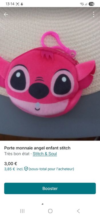 Porte monnaie angel de stitch
