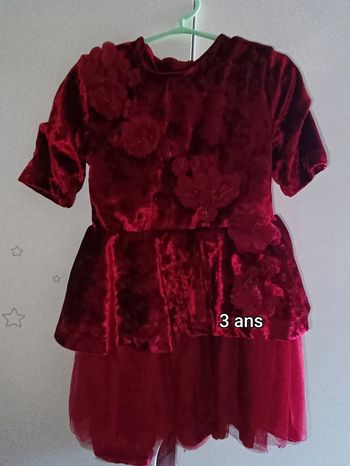 Robe rouge déguisement costume princesse 3 ans