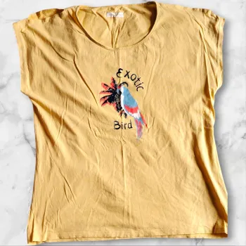 T-shirt jaune perroquet In Extenso “Exotic Bird”