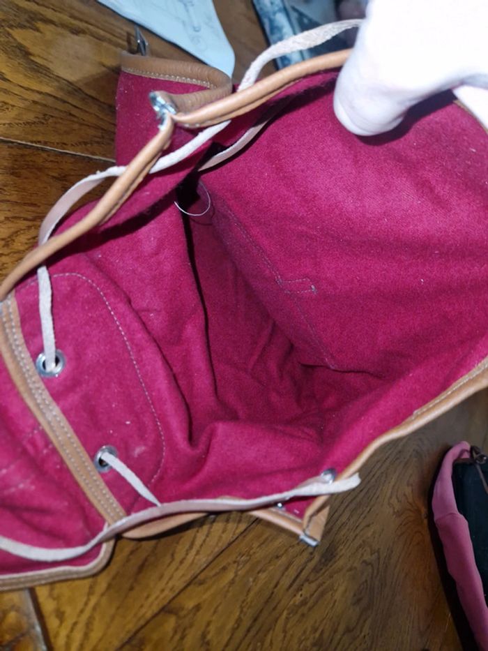 Sac a dos tissus cuir Just Campagne - photo numéro 7
