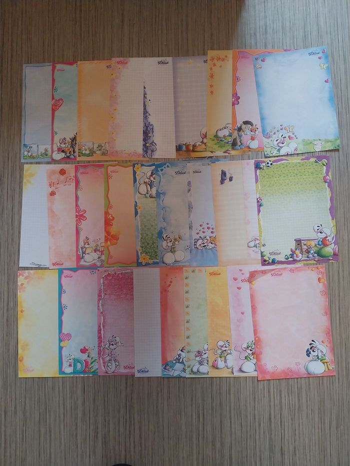 Grand Lot de 58 Feuilles Diddl A5 + 2 Enveloppes Vintage - photo numéro 4