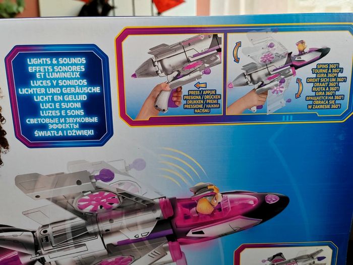Grand Avion Jet - La Pat Patrouille, Skye/Stella - Paw patrol ( 40cm ) - photo numéro 9