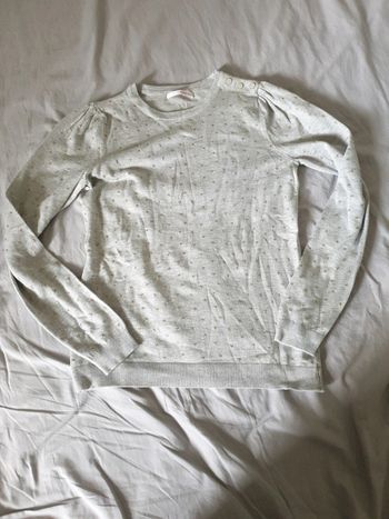 Pull gris et doré femme taille S marque Camaïeu