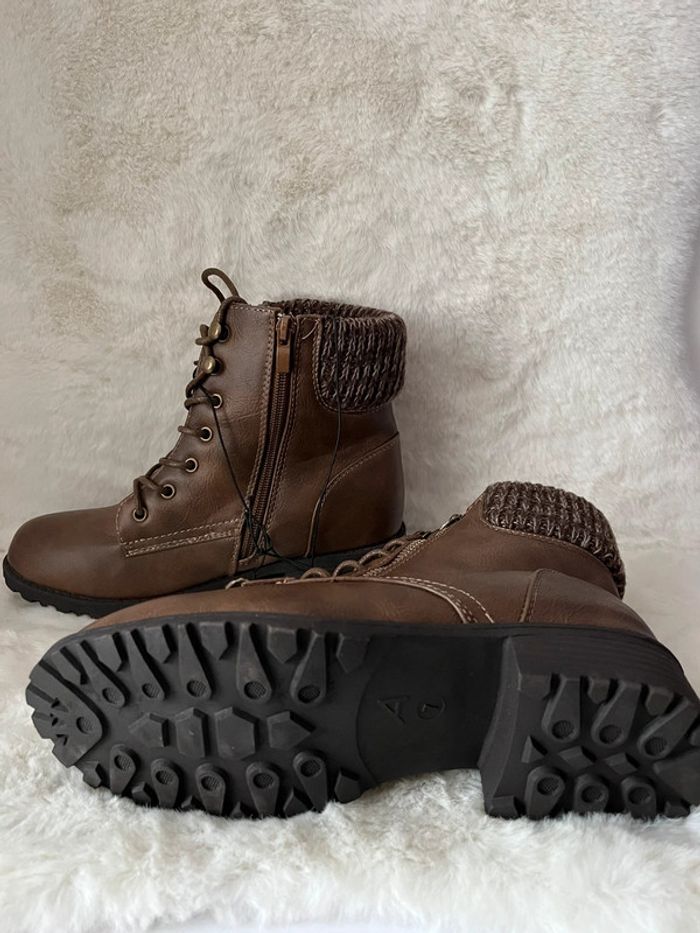 Bottines marrons 37 talons 3 cm - photo numéro 5