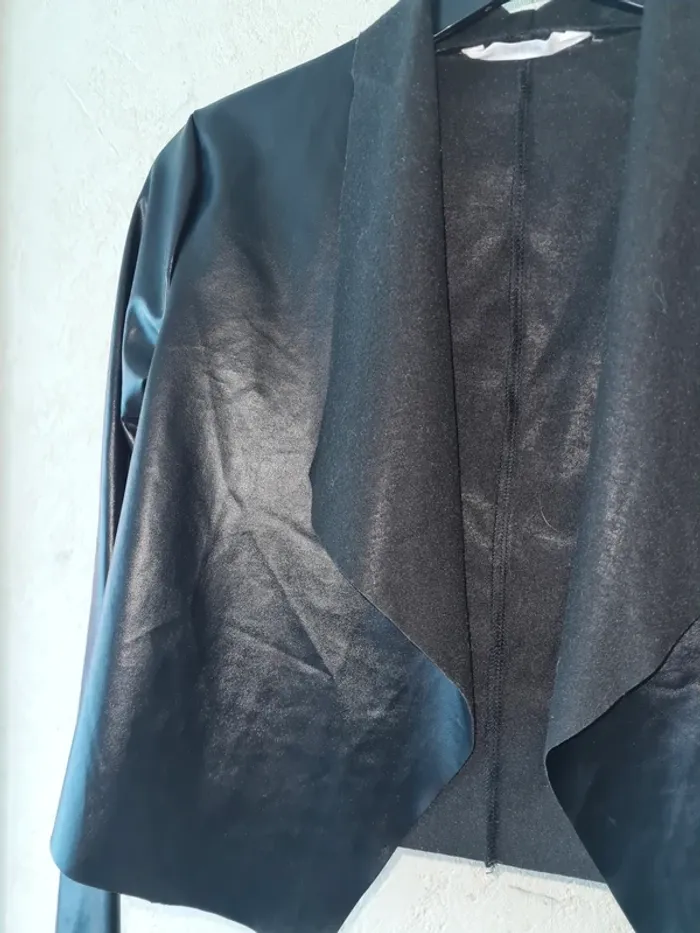 veste noire simili cuir PU fille 8 ans - photo numéro 6