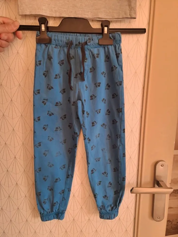 Pyjama garçon orchestra dessin craquelé bleu gris sinon tbe 4 ans - photo numéro 2