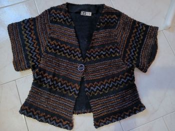 veste Samia manches courtes taille 2 bi matières rayée Sadie paris Neuve