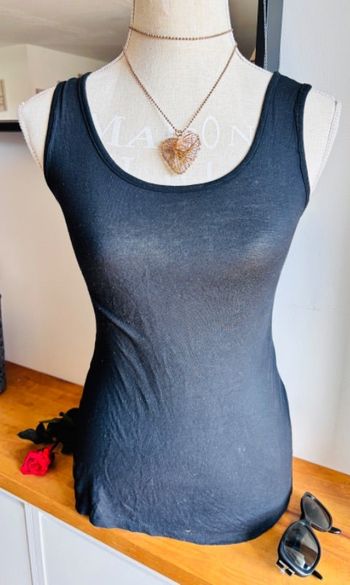 🎽 Débardeur noir avec dentelle toumai taille 38 M