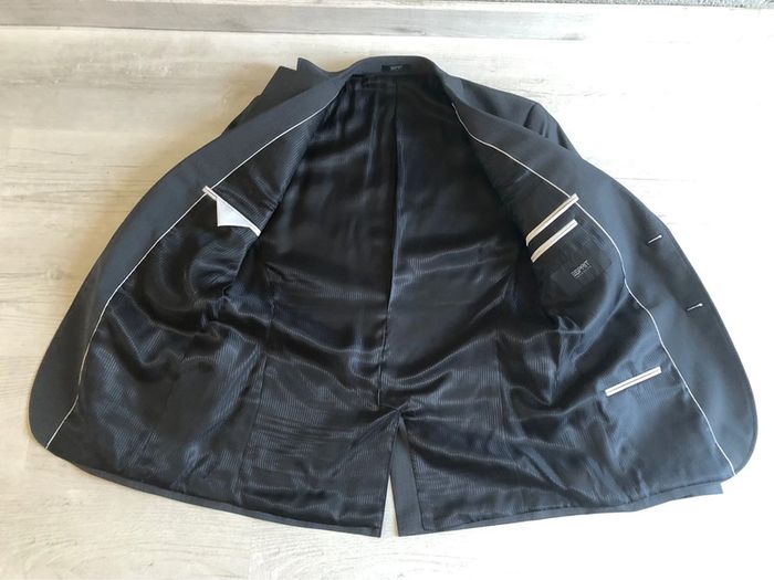 Costume « esprit » fit gris à rayures très fines T 50(40/42) porté 1 fois - photo numéro 6