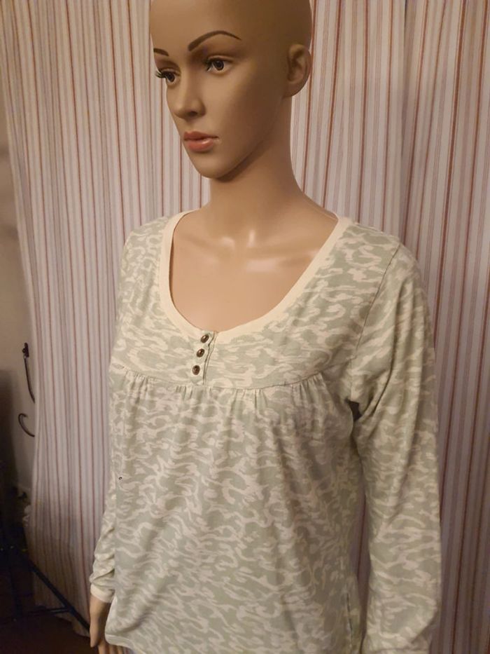 Jolie T-shirt femme vert/beige Carrera taille S - photo numéro 6