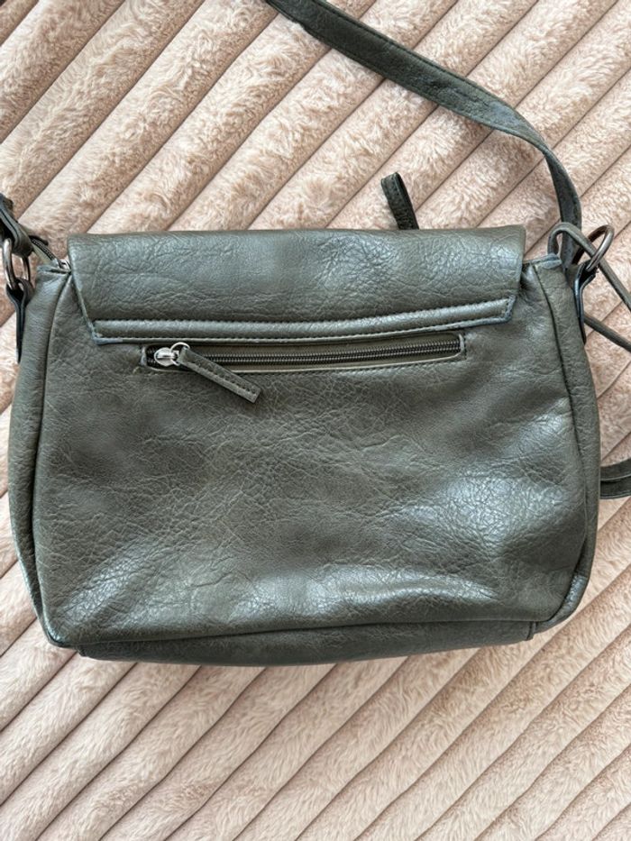 Petit sac à main classe élégant similicuir gris anthracite avec poches extérieures et intérieures - photo numéro 7