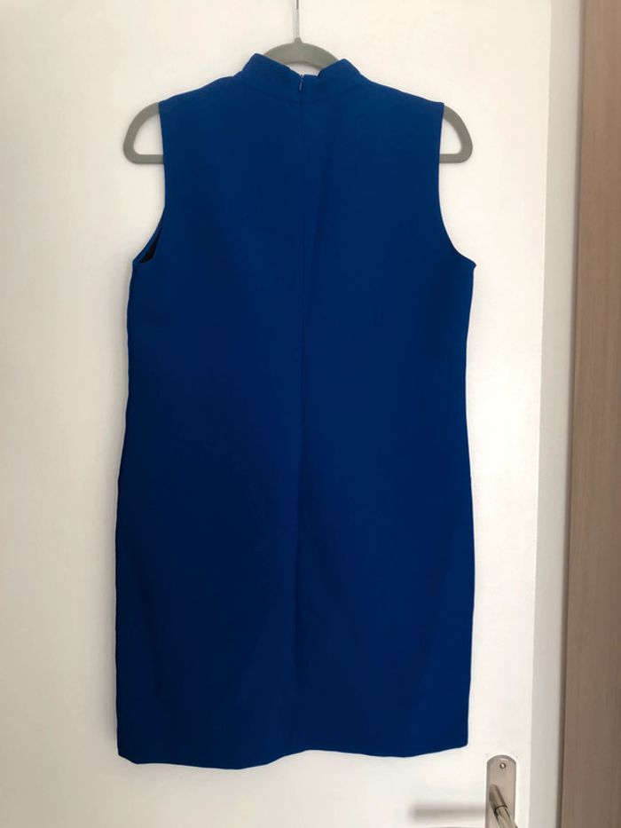 Superbe belle robe à col cheminée bleu électrique Zara neuve avec étiquette taille S - photo numéro 6