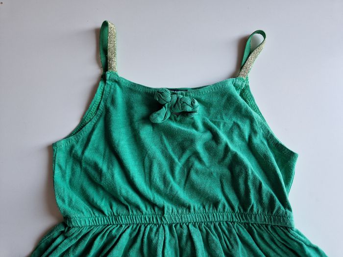 robe verte d'été petites bretelles dorées - photo numéro 3
