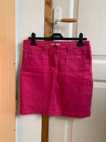 Jupe droite rose toumaï