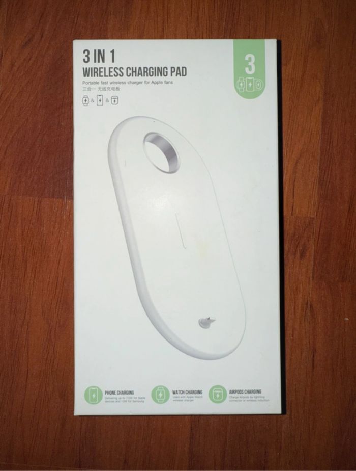 Chargeur pad 3 en 1 smartphone watch airpods wireless charging