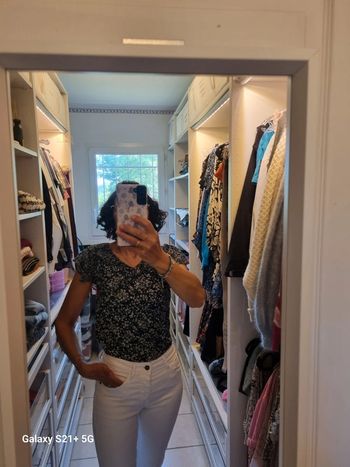 Haut imprimé volanté taille S