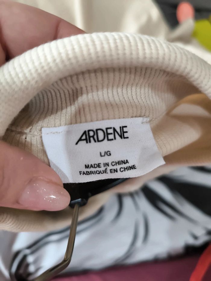 Chemise courte côtelé beige ardene taille L (40) neuf - photo numéro 4