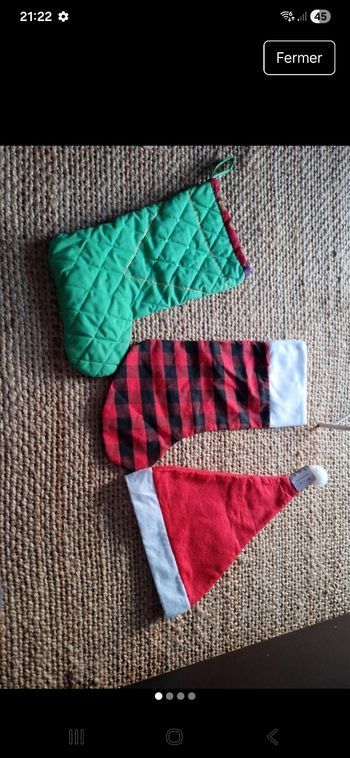 Lot bonnet et chaussette noel