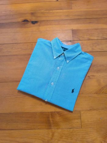 Chemise à rayures - Ralph Lauren - Custom Fit - Logo brodé marine - Bleu, blanc - Taille L