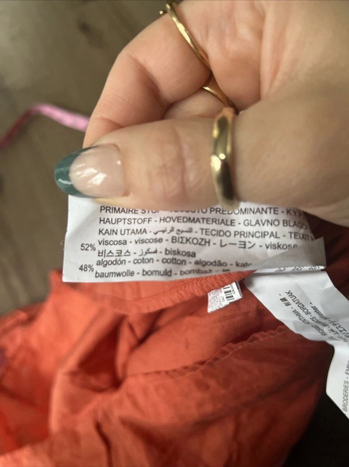 Robe corail brodée bohème Zara taille S - photo numéro 7