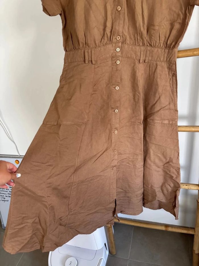 Robe longue marron en lin Caroll taille L / 40 - photo numéro 7
