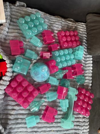 Cube  rose et bleu paillette