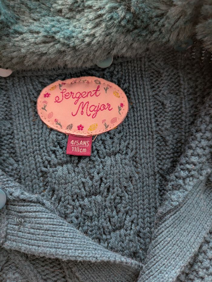 Capeline / Poncho Sergent Major - Maille Torsadée & Col Fourrure - photo numéro 2