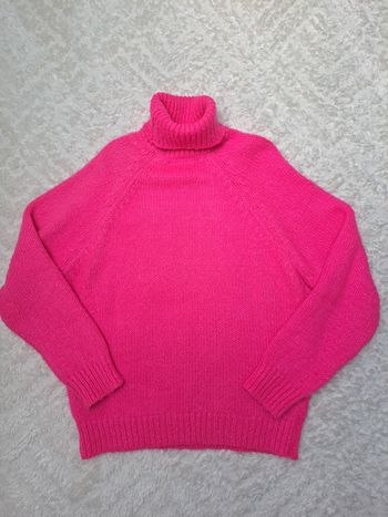 Pull col roulé rose taille L