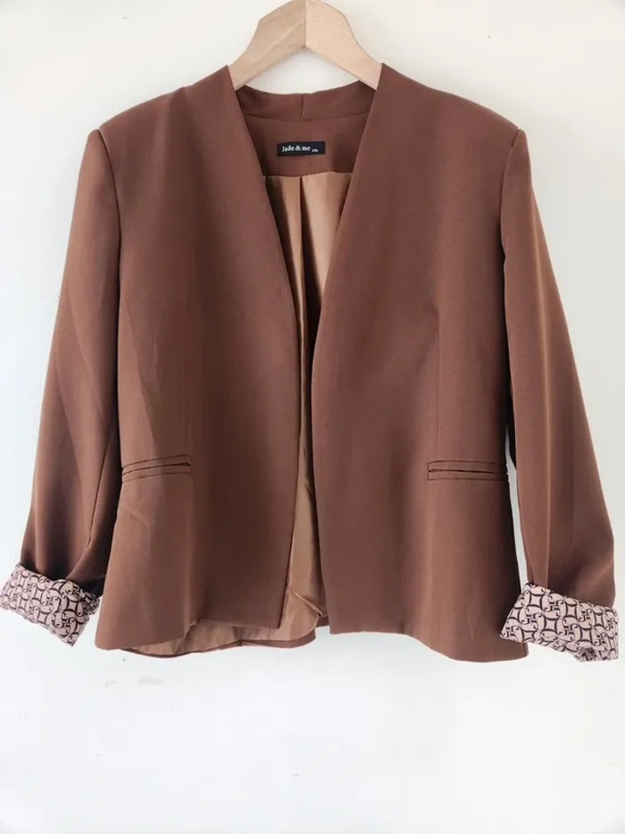 Veste tailleur camel – Jade & Me – Taille XXL - photo numéro 4