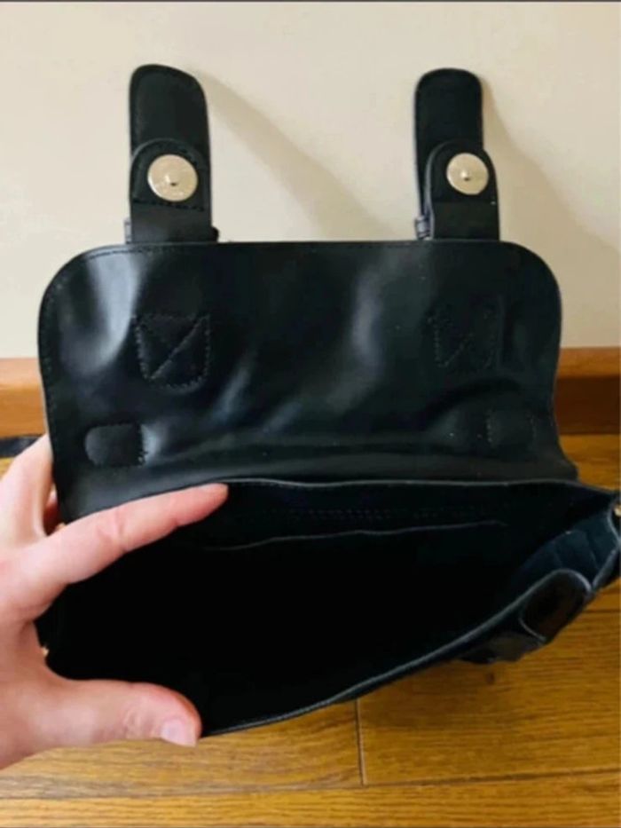 Sublime Sac à main en bandoulière noir mini cartable à boucle et poignée - photo numéro 7