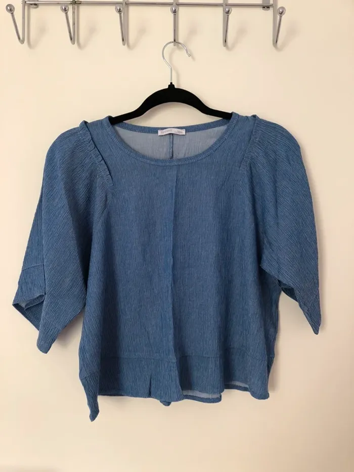 Huat court bleu effet Denis Zara taille M - photo numéro 2