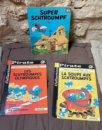 Lot de 3 livres, bd schtroumpf