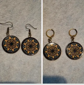 🌸 Boucles d’oreilles motif mandala Attaches au choix !