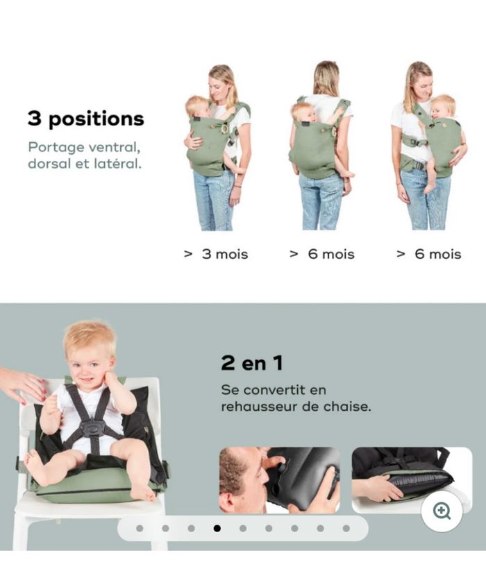 Porte bébé Babymoov avec réducteur nouveau né et réhausseur - photo numéro 2