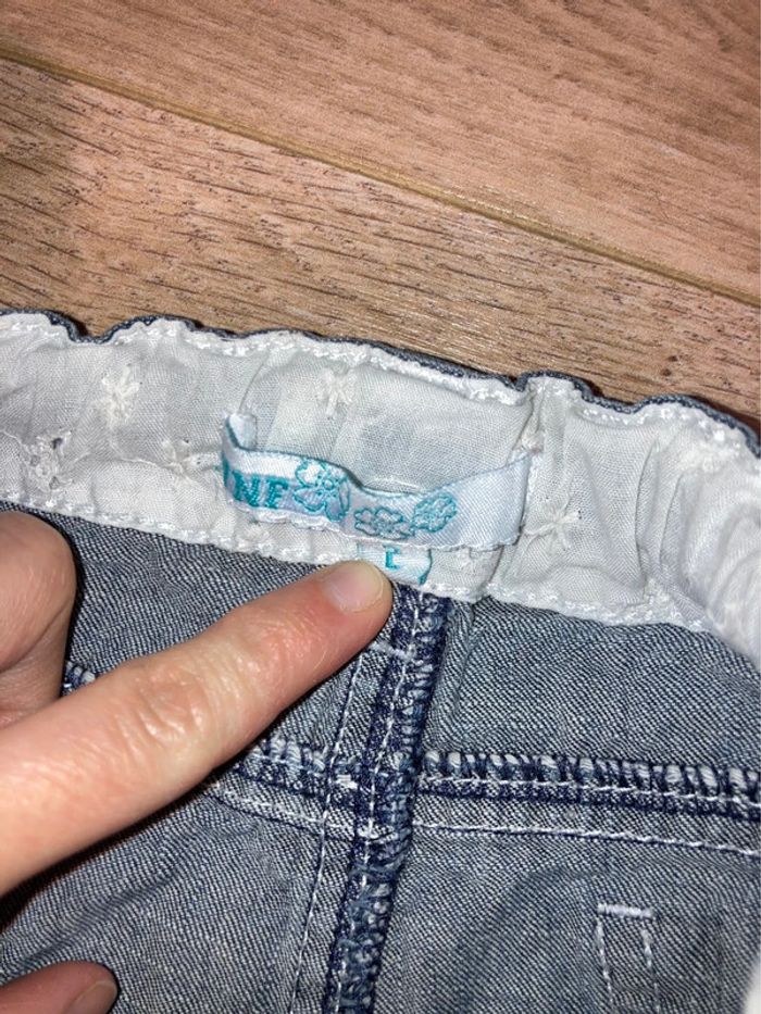 jupe en jean avec volant en dentelle 2 ans - photo numéro 6