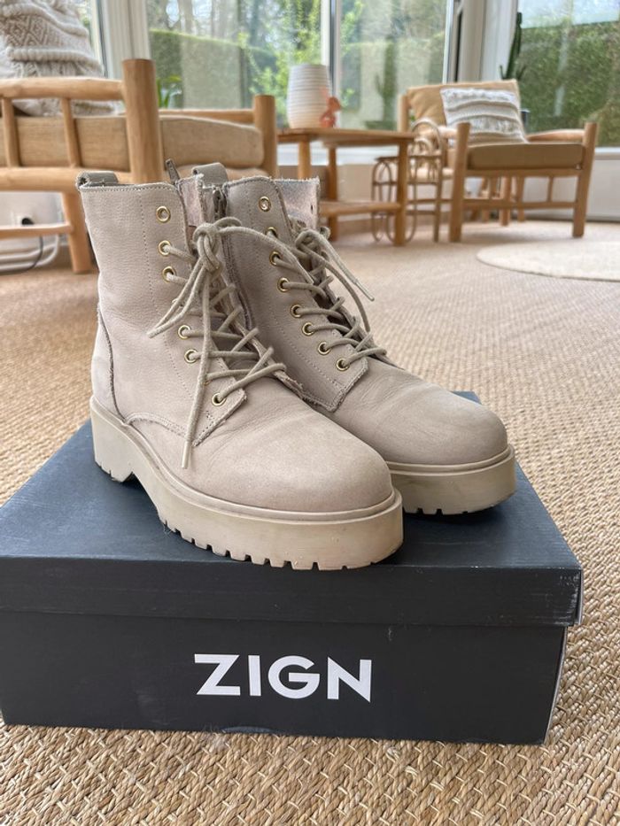 Bottines en cuir beige 🐚 - photo numéro 2