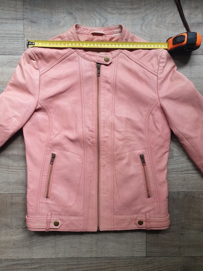 Veste en cuir rose Naf Naf 36 - photo numéro 8