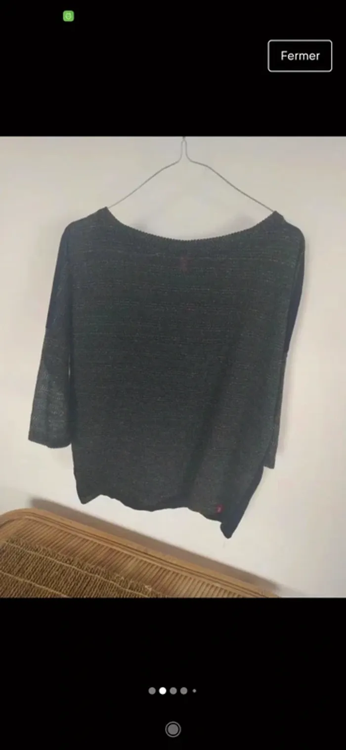 Blouse de fête 🥂 noire et dorée 36 EDC by Esprit - photo numéro 2