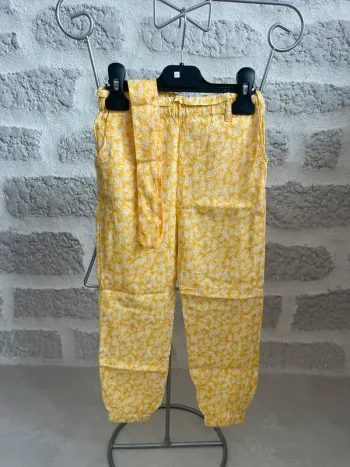 Pantalon fluide jaune fille 4 ans in extenso
