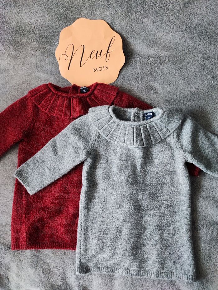 2 robes en laine - <Taille 18 mois