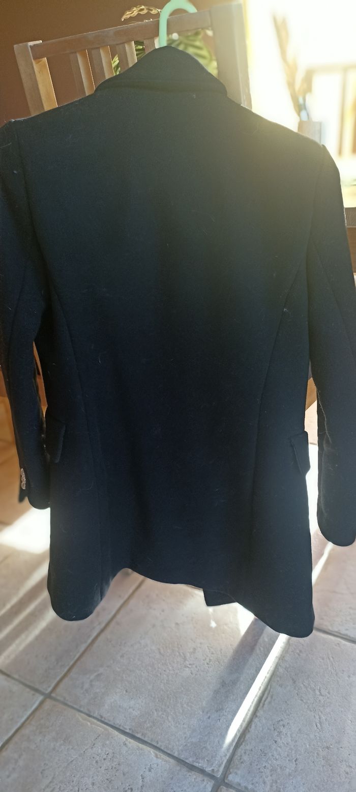 Manteau long noir MANGO – laine mélangée, coupe élégante et intemporelle - photo numéro 4