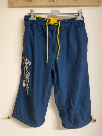 Pantacourt bermuda marine et jaune homme M