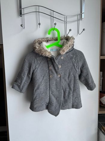 Manteau chaud bébé à capuche gris 12 mois obaibi