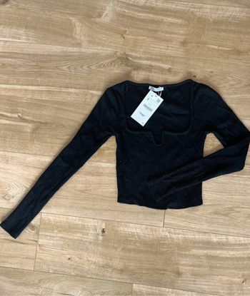 Top court noir Zara taille S