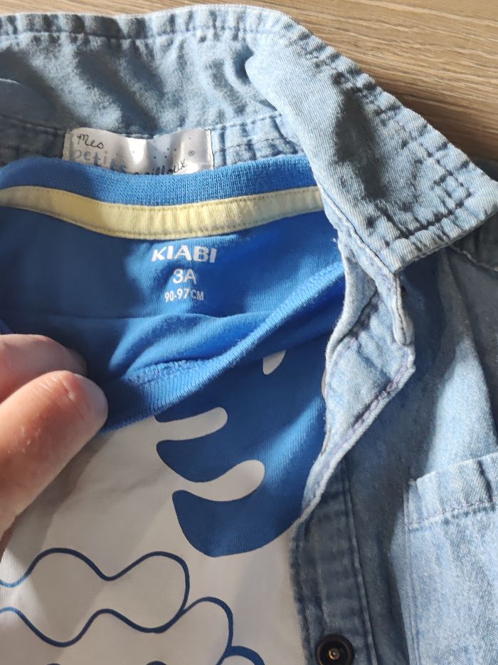 Ensemble 3 pièces jean tee shirt chemise Taille 2-3 ans - photo numéro 6