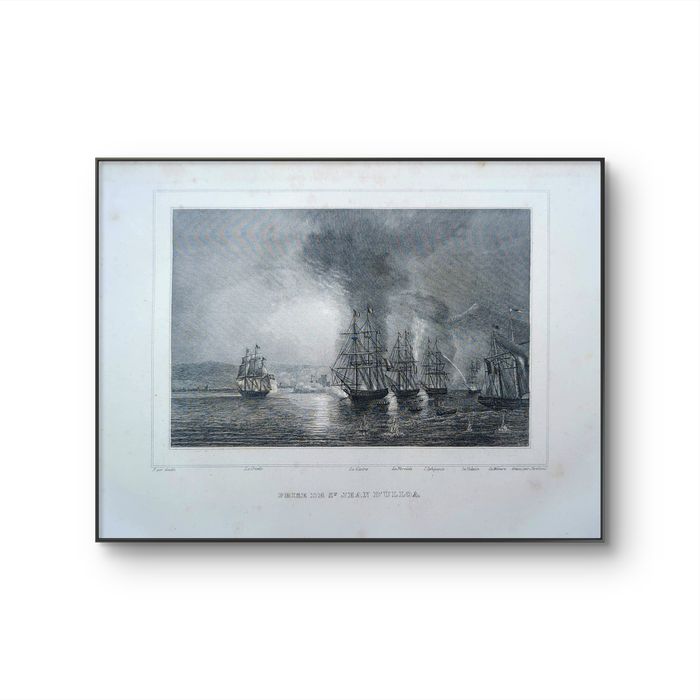 Imprimée en 1848, bataille de San Juan de Ulúa, Mexique. Original Vintage Authentique. - photo numéro 10