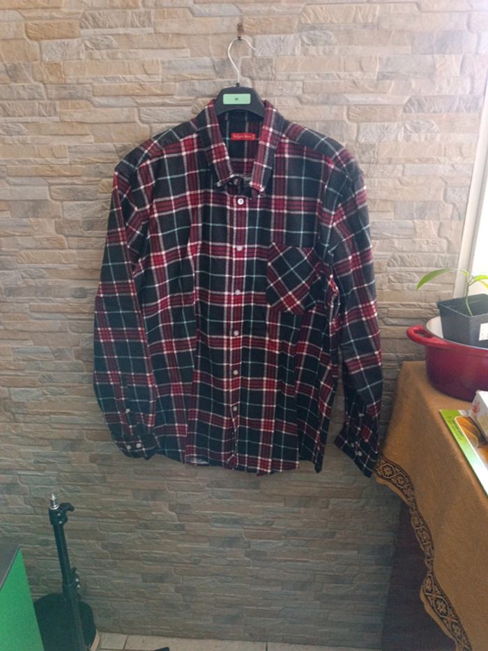 Chemise à carreaux bordeaux Tissaia XXL