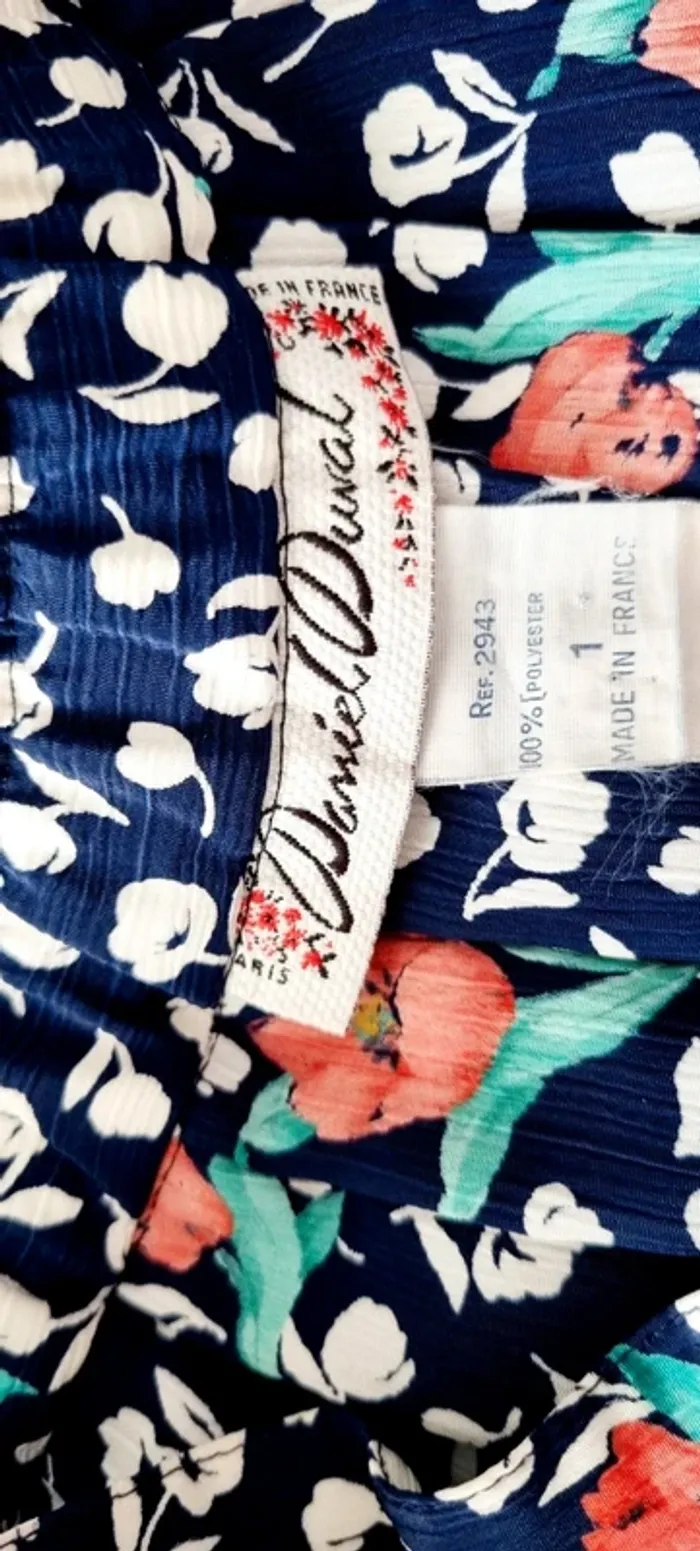 Jupe midi vintage imprimé bleu fleur 36 - photo numéro 6